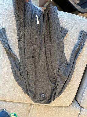 American Eagle Outfitters Gray Shawl-Collar Cardigan
